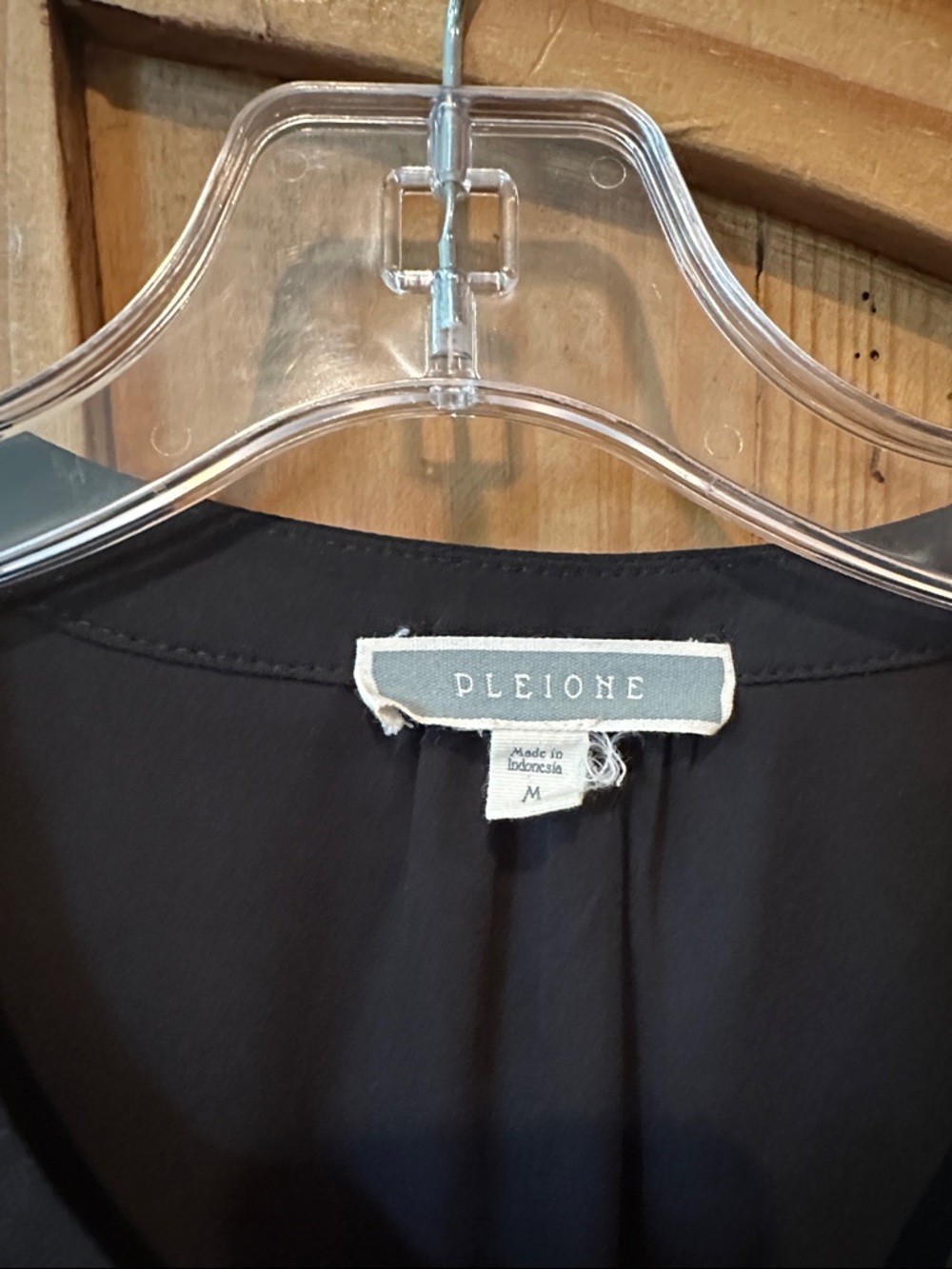 Pleione Black Short-Sleeve Split-Neck Blouse - Picture 2 of 2